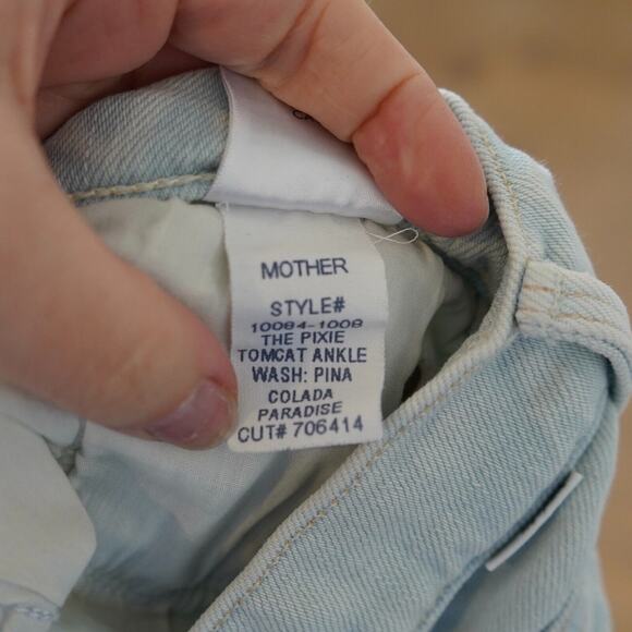 $265 MOTHER The PIXIE TOMCAT ANKLE Button Light Pina Colada Paradise Jeans-31‎ - Picture 5 of 8